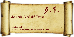 Jakab Valéria névjegykártya